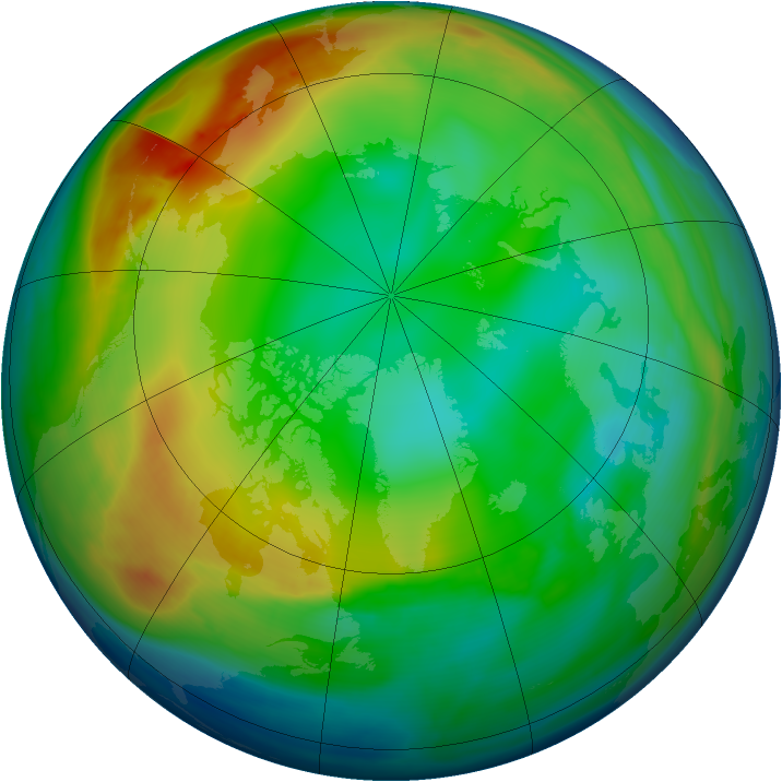 Arctic ozone map for 28 December 2007
